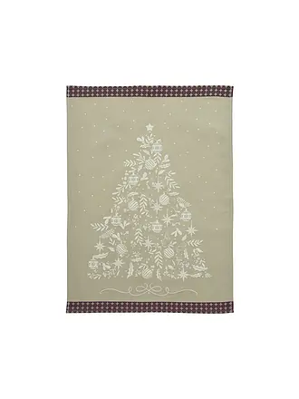 SANDER | Weihnachts Geschirrtuch 50x70cm CHEF TREE Olive | beige